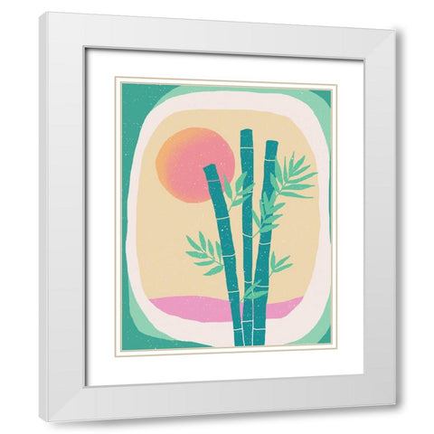 Bamboo in the Desert White Modern Wood Framed Art Print with Double Matting by Demir, Aylin