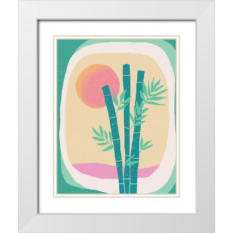 Bamboo in the Desert White Modern Wood Framed Art Print with Double Matting by Demir, Aylin