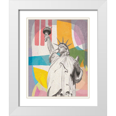 Liberty White Modern Wood Framed Art Print with Double Matting by Demir, Aylin