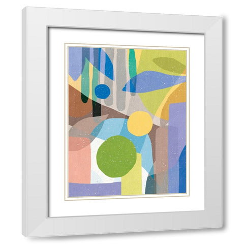 Colorful Pattern White Modern Wood Framed Art Print with Double Matting by Demir, Aylin