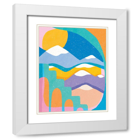 The Hike White Modern Wood Framed Art Print with Double Matting by Demir, Aylin