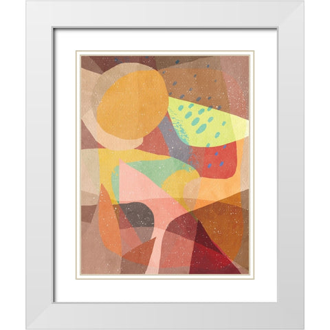 Pastel Shapes a Watermelon White Modern Wood Framed Art Print with Double Matting by Demir, Aylin