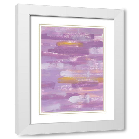 Yellow Accents White Modern Wood Framed Art Print with Double Matting by Zwara, Ania