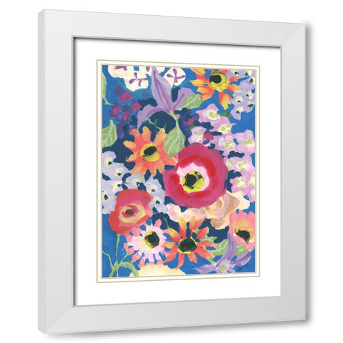 Viva MAgenta Poppy White Modern Wood Framed Art Print with Double Matting by Zwara, Ania