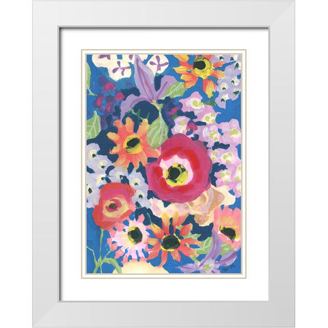 Viva MAgenta Poppy White Modern Wood Framed Art Print with Double Matting by Zwara, Ania