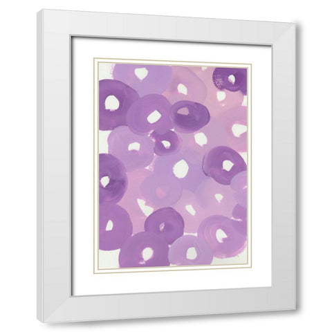 Circle Strokes White Modern Wood Framed Art Print with Double Matting by Zwara, Ania