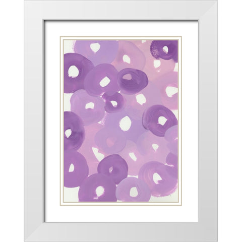 Circle Strokes White Modern Wood Framed Art Print with Double Matting by Zwara, Ania