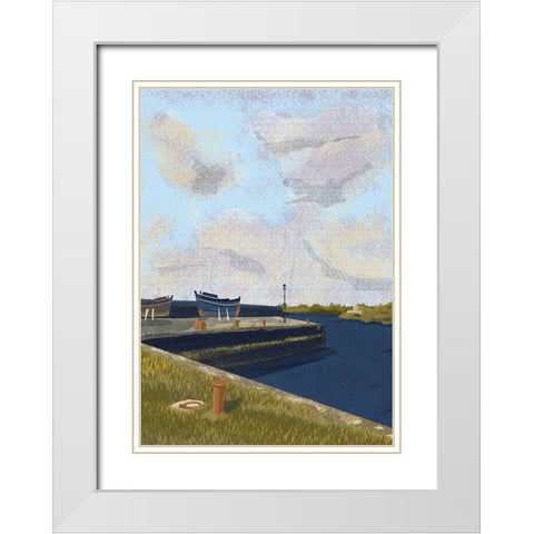 Ireland-Kinvara Harbour-County Galway White Modern Wood Framed Art Print with Double Matting by Trudgett, Charlotte