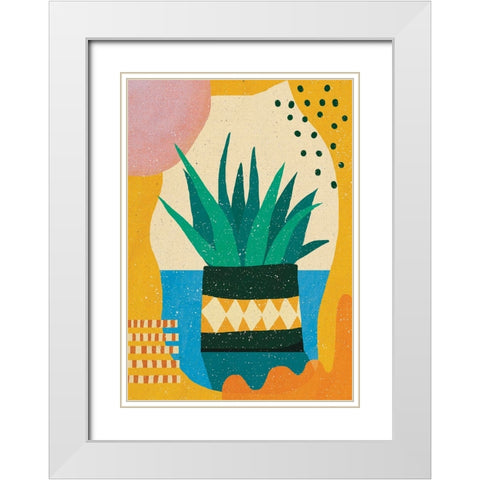 The Orange Day White Modern Wood Framed Art Print with Double Matting by Demir, Aylin