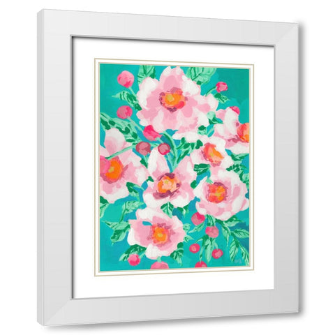 Anemones With Pink Fruits White Modern Wood Framed Art Print with Double Matting by Zwara, Ania