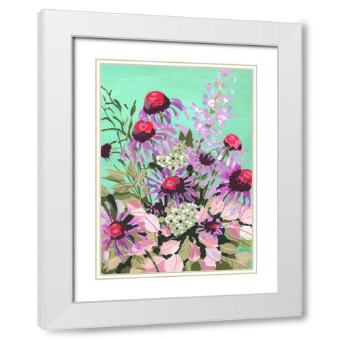 Echinacea Red And Pink White Modern Wood Framed Art Print with Double Matting by Zwara, Ania