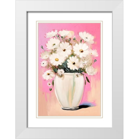 Margarites White Modern Wood Framed Art Print with Double Matting by Treechild