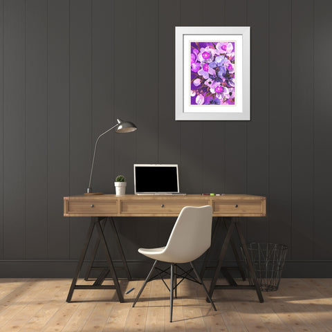 Purple Orchid White Modern Wood Framed Art Print with Double Matting by Zwara, Ania