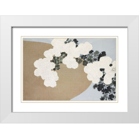 Blossom From Momoyogusa White Modern Wood Framed Art Print with Double Matting by Pictufy
