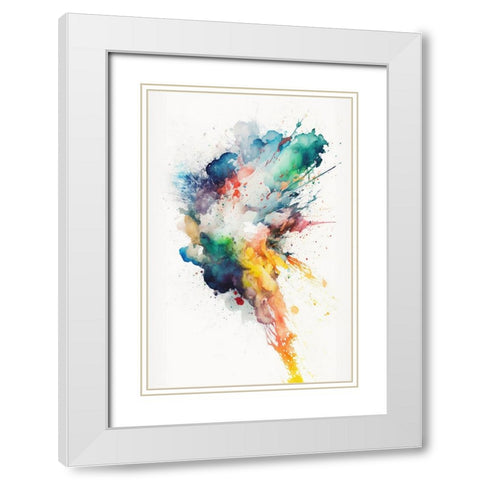Bright Explosion White Modern Wood Framed Art Print with Double Matting by Mauro