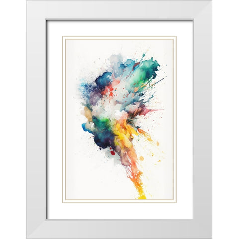 Bright Explosion White Modern Wood Framed Art Print with Double Matting by Mauro