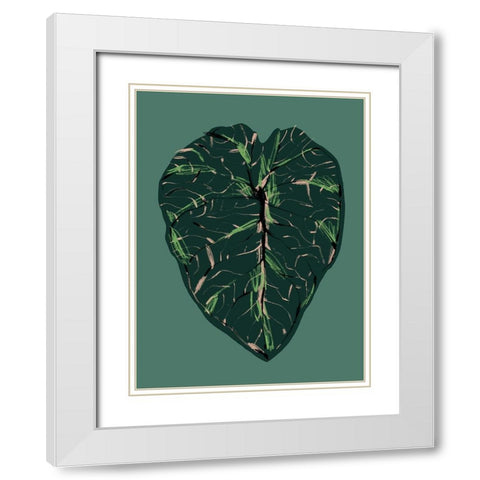 Alocasia Melo Dark White Modern Wood Framed Art Print with Double Matting by Gulina, Francesco