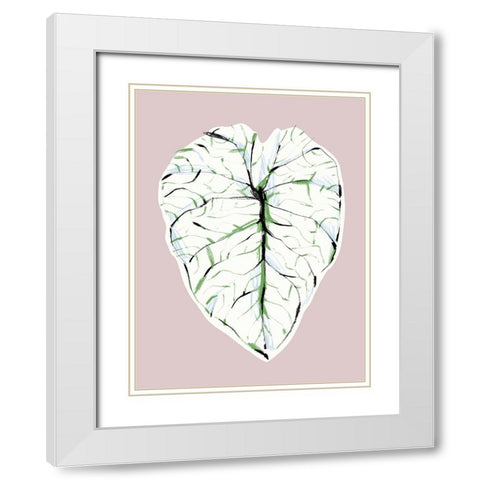 Alocasia Melo Light White Modern Wood Framed Art Print with Double Matting by Gulina, Francesco