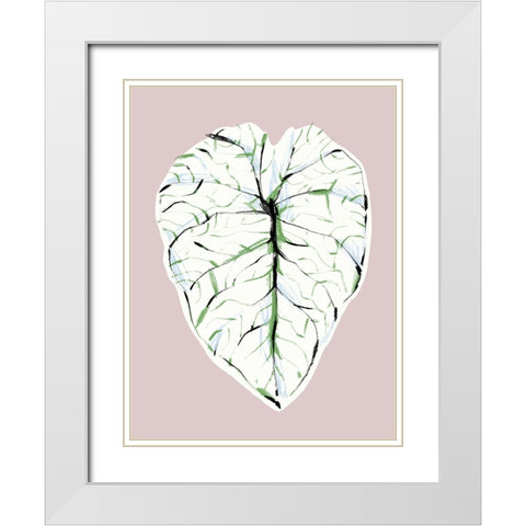 Alocasia Melo Light White Modern Wood Framed Art Print with Double Matting by Gulina, Francesco