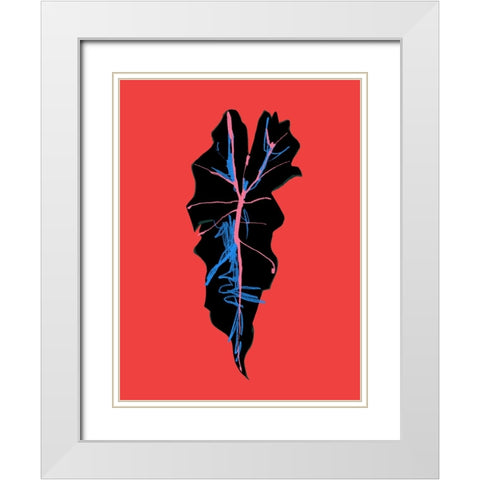 Alocasia Polly Red White Modern Wood Framed Art Print with Double Matting by Gulina, Francesco