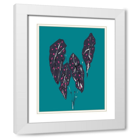 Begonia Maculata Dark White Modern Wood Framed Art Print with Double Matting by Gulina, Francesco