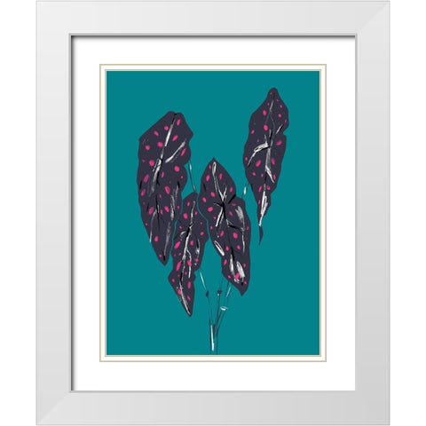 Begonia Maculata Dark White Modern Wood Framed Art Print with Double Matting by Gulina, Francesco