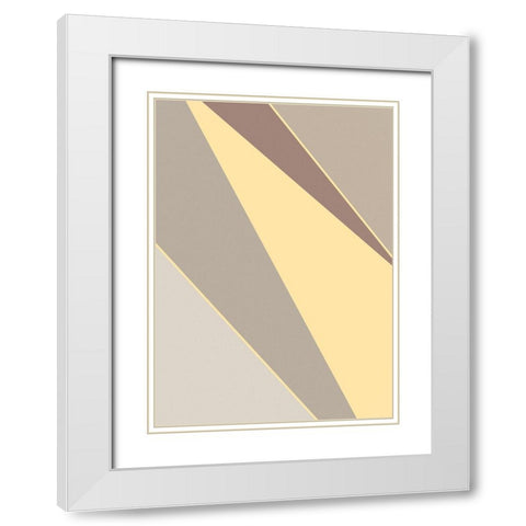 Abstract Shapes Yellow White Modern Wood Framed Art Print with Double Matting by Pictufy Studio