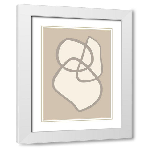 Shape 11 White Modern Wood Framed Art Print with Double Matting by Pictufy Studio