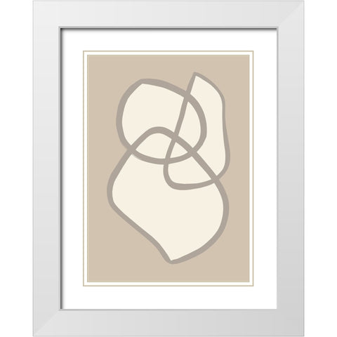Shape 11 White Modern Wood Framed Art Print with Double Matting by Pictufy Studio