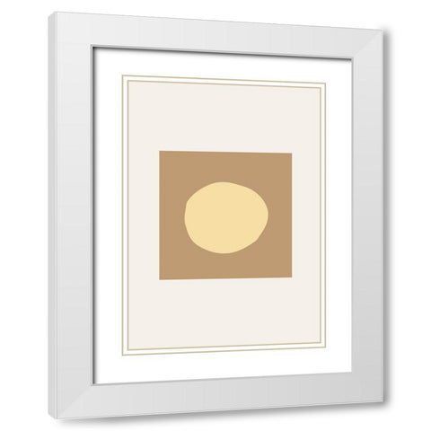 Abstract Circle White Modern Wood Framed Art Print with Double Matting by Pictufy Studio