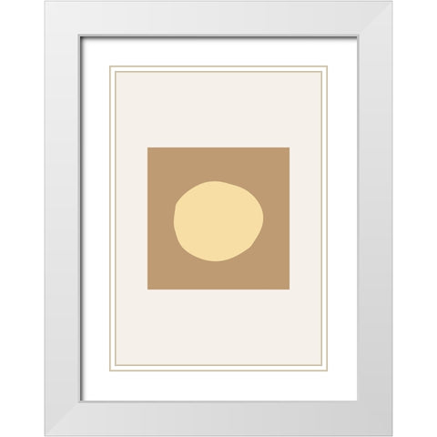 Abstract Circle White Modern Wood Framed Art Print with Double Matting by Pictufy Studio