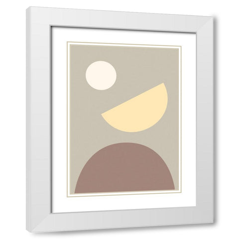 Arches Yellow and Gray White Modern Wood Framed Art Print with Double Matting by Pictufy Studio