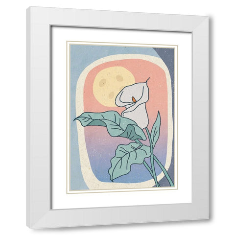 Lily of the Night White Modern Wood Framed Art Print with Double Matting by Demir, Aylin