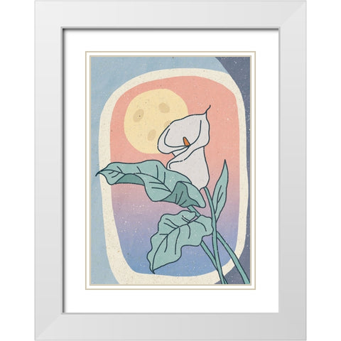 Lily of the Night White Modern Wood Framed Art Print with Double Matting by Demir, Aylin