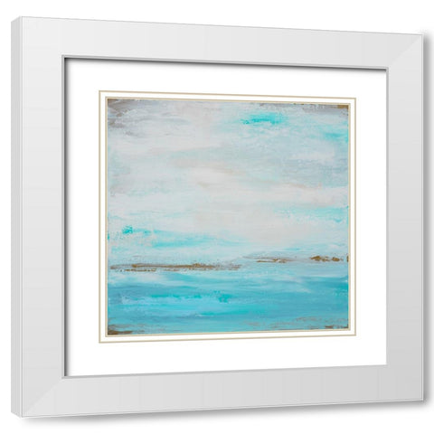 Smooth Sea 1 White Modern Wood Framed Art Print with Double Matting by Wattre, Francoise