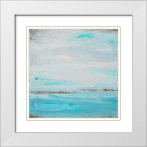 Smooth Sea 1 White Modern Wood Framed Art Print with Double Matting by Wattre, Francoise