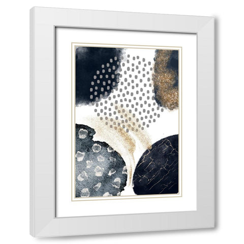 Abstract Black and Gold-3 White Modern Wood Framed Art Print with Double Matting by Moss, Sally Ann