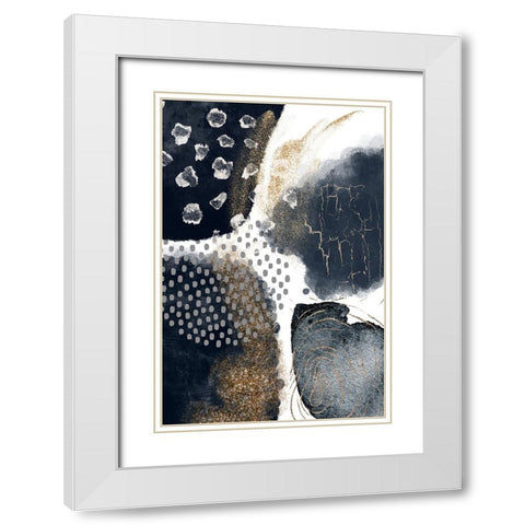 Abstract Black and Gold-1 White Modern Wood Framed Art Print with Double Matting by Moss, Sally Ann