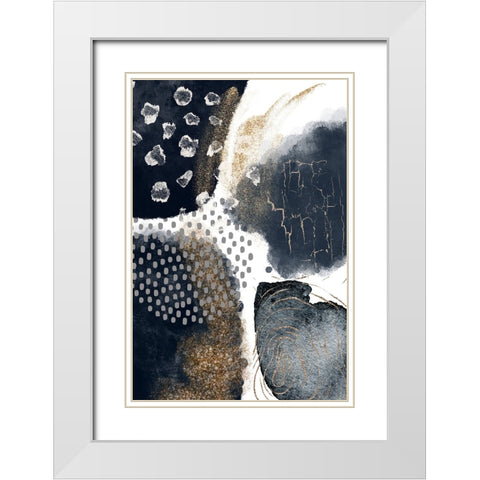 Abstract Black and Gold-1 White Modern Wood Framed Art Print with Double Matting by Moss, Sally Ann