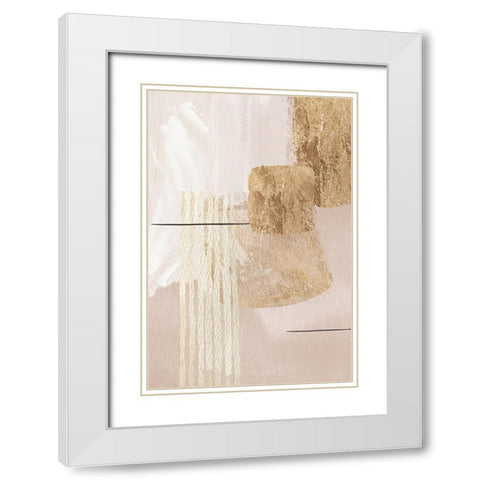 Aesthetic Gold-3 White Modern Wood Framed Art Print with Double Matting by Moss, Sally Ann