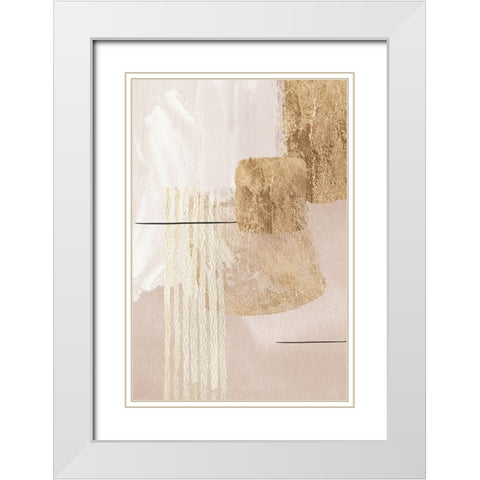 Aesthetic Gold-3 White Modern Wood Framed Art Print with Double Matting by Moss, Sally Ann