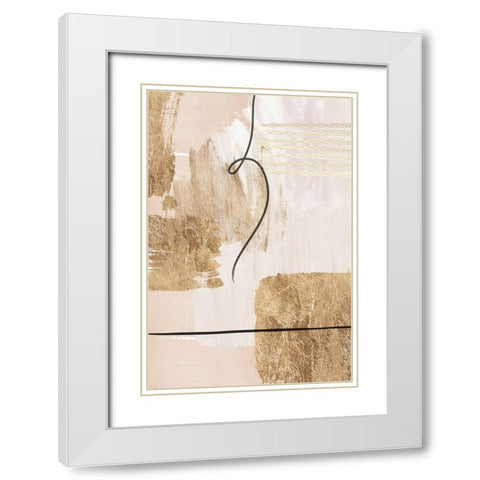 Aesthetic Gold-2 White Modern Wood Framed Art Print with Double Matting by Moss, Sally Ann