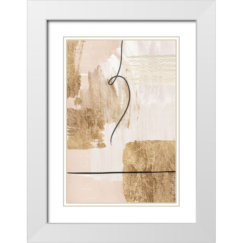 Aesthetic Gold-2 White Modern Wood Framed Art Print with Double Matting by Moss, Sally Ann