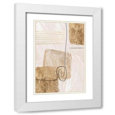 Aesthetic Gold-1 White Modern Wood Framed Art Print with Double Matting by Moss, Sally Ann