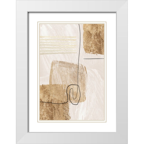 Aesthetic Gold-1 White Modern Wood Framed Art Print with Double Matting by Moss, Sally Ann