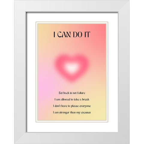 Motivational Aura Poster White Modern Wood Framed Art Print with Double Matting by Amelie