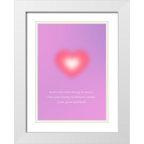 Motivational Aura Poster White Modern Wood Framed Art Print with Double Matting by Amelie