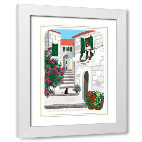 A snippet of Life White Modern Wood Framed Art Print with Double Matting by Tomljanovic, Maja
