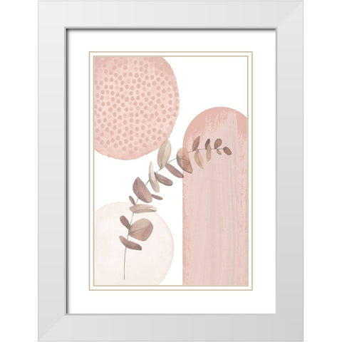boho pink-3 White Modern Wood Framed Art Print with Double Matting by Moss, Sally Ann