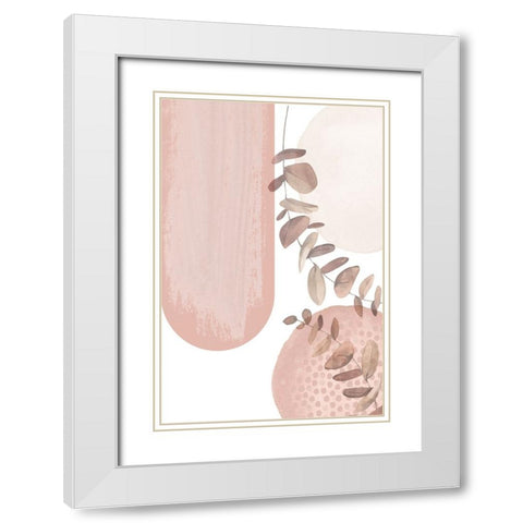 boho pink-2 White Modern Wood Framed Art Print with Double Matting by Moss, Sally Ann